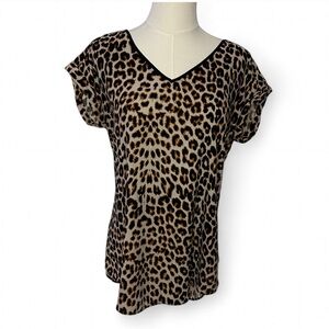 Express Leopard Print V-Neck Blouse